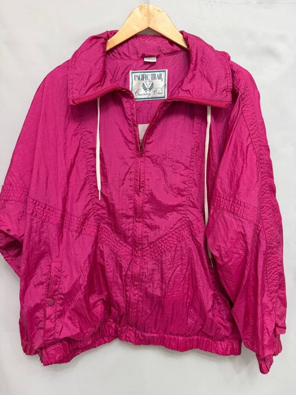 Vintage Pacific Trail Hot Pink Crinkle Windbreaker Jacket L